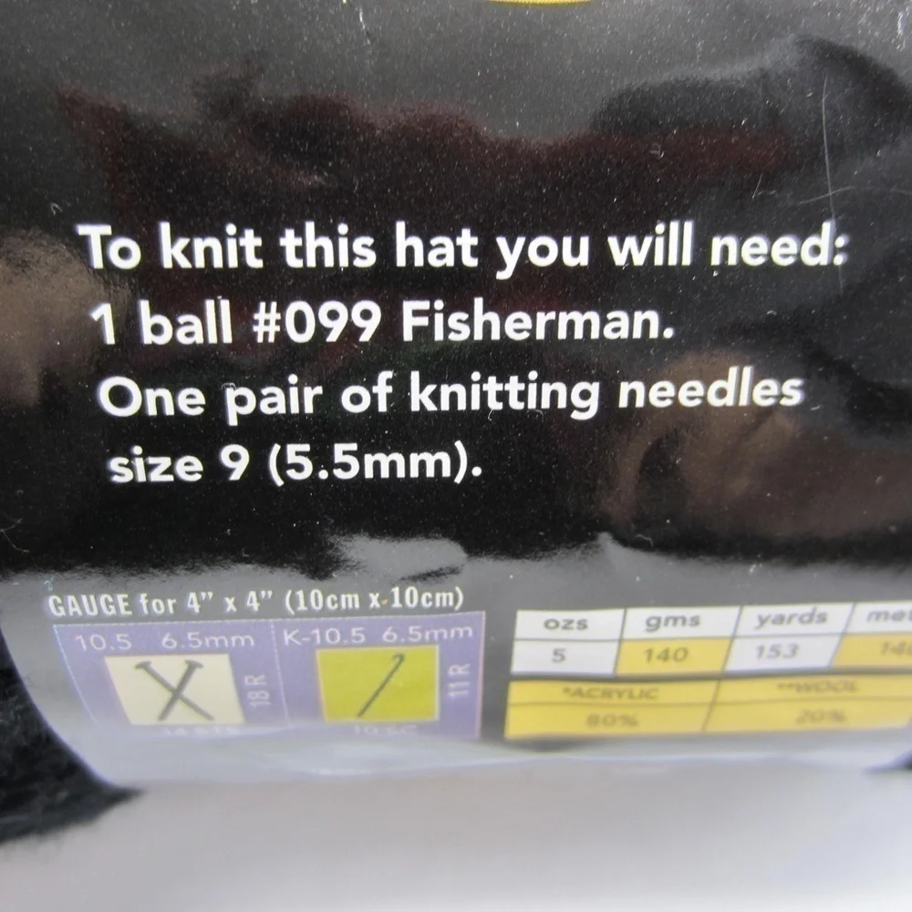 Lion‎ Brand yarn , wool-ease chucky black ,wool/acrylic blened;bulk weight
